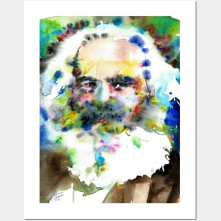 KARL MARX watercolor portrait .1 Posters and Art